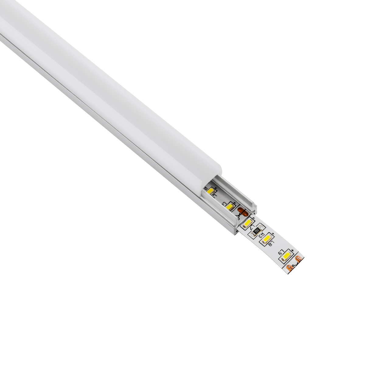 LEDTM® GLASSBOARD-PROFILE 70808-3M Προφίλ Αλουμινίου - Βάση & Ψύκτρα Ταινίας LED με Λευκό Γαλακτερό Κάλυμμα - Χρήση για Μοριακό Φωτισμό Γυαλιού Πάχους 8mm - Πατητό Κάλυμμα - Ασημί - 3 Μέτρα - Πακέτο 5 Τεμαχίων - Μ300 x Π1.1 x Υ1.7cm - Image 2