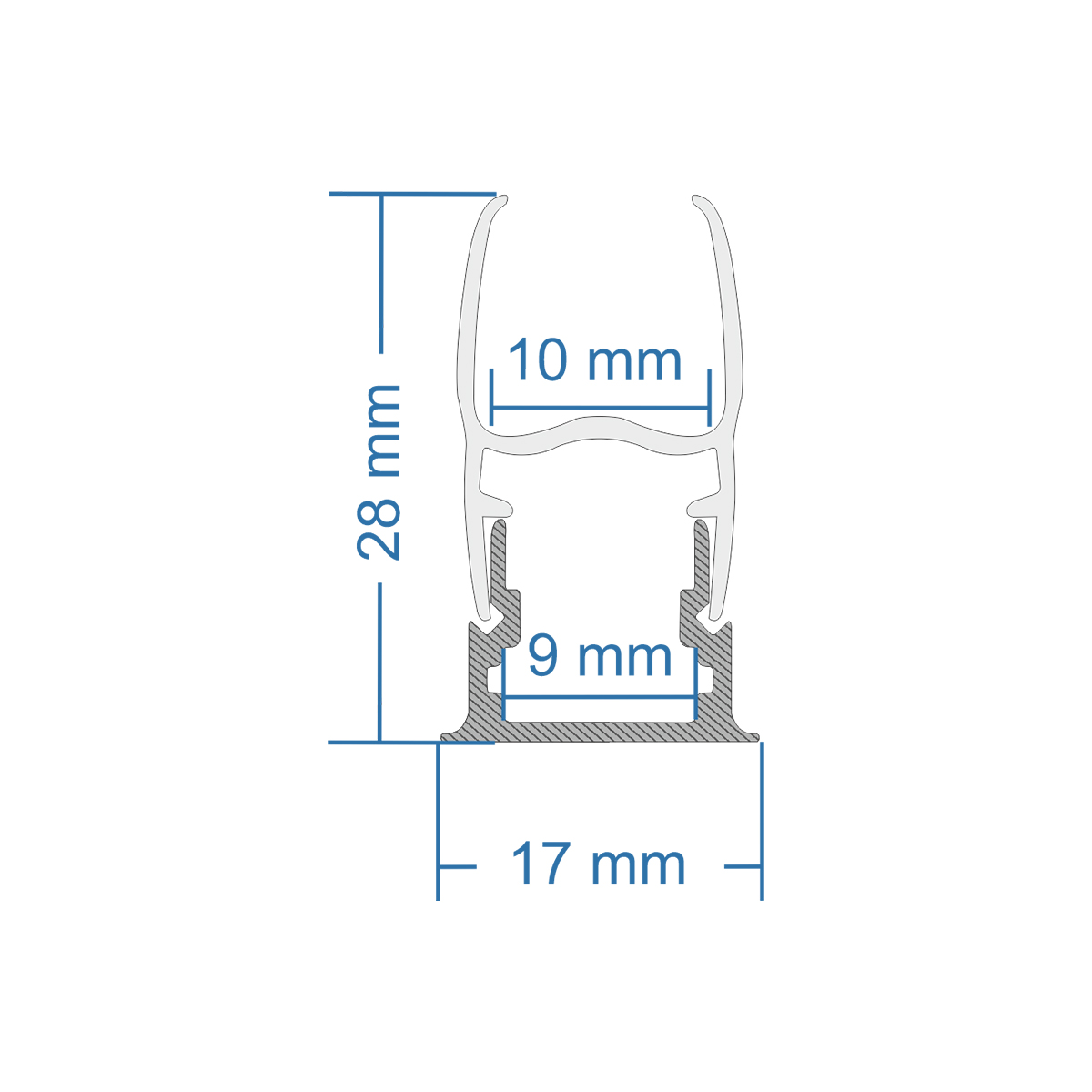 LEDTM® GLASSBOARD-PROFILE 70812-3M Προφίλ Αλουμινίου - Βάση & Ψύκτρα Ταινίας LED με Λευκό Γαλακτερό Κάλυμμα - Χρήση για Μοριακό Φωτισμό Γυαλιού Πάχους 10mm - Πατητό Κάλυμμα - Ασημί - 3 Μέτρα - Πακέτο 5 Τεμαχίων - Μ300 x Π1.7 x Υ3cm - Image 7