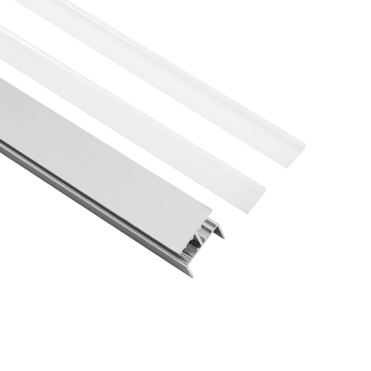 LEDTM® ALP-R-SHELF DODA 70814-3M Χωνευτό Προφίλ Αλουμινίου Ειδικό για Φωτισμό Ραφιού 18mm με Λευκό Γαλακτερό Πατητό Κάλυμμα για Ταινίες LED IP20 - Ασημί & Λευκό- Μ300 x Π1.5 x Υ2cm - Πακέτο 5 Τεμαχίων - Image 3