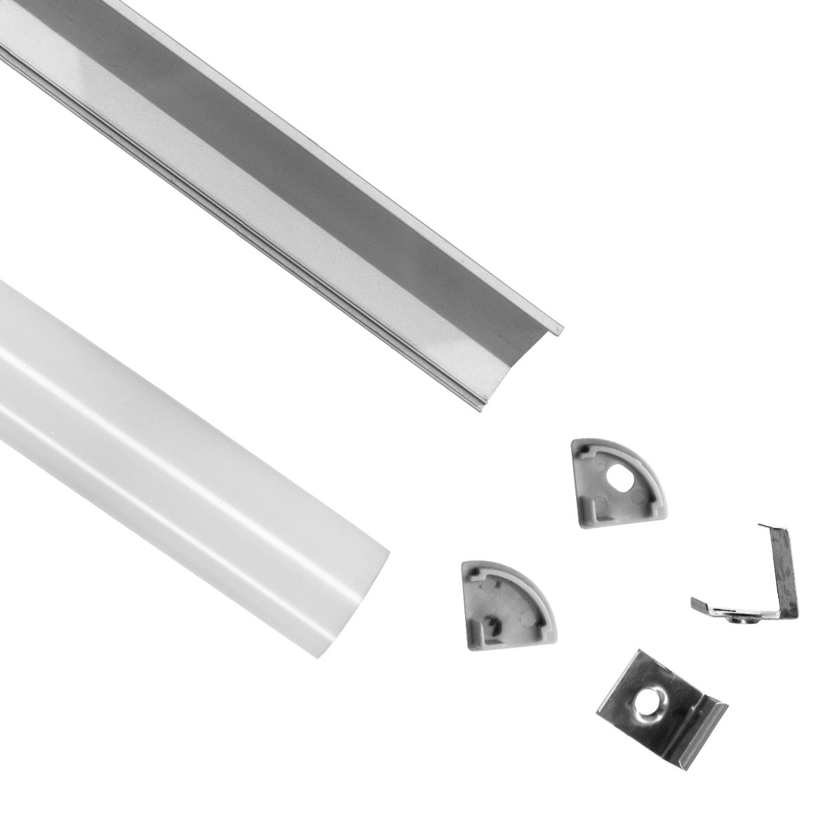 LEDTM® ALP-CORNER LINEO 70815-3M Επιφανειακό Γωνιακό Προφίλ Αλουμινίου με Λευκό Γαλακτερό Πατητό Κάλυμμα για Ταινίες LED IP20 - Ασημί & Λευκό - Μ300 x Π1.6 x Υ1.6cm - Πακέτο 5 Τεμαχίων - Image 3
