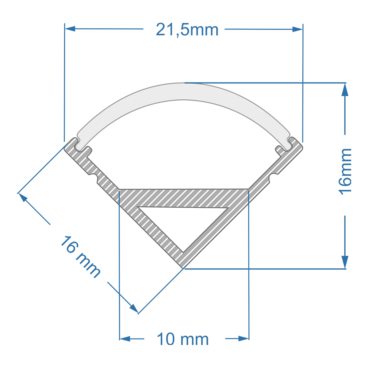 LEDTM® ALP-CORNER LINEO 70815-3M Επιφανειακό Γωνιακό Προφίλ Αλουμινίου με Λευκό Γαλακτερό Πατητό Κάλυμμα για Ταινίες LED IP20 - Ασημί & Λευκό - Μ300 x Π1.6 x Υ1.6cm - Πακέτο 5 Τεμαχίων - Image 5