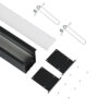 LEDTM® RECESS-PROFILE 70818-1M Προφίλ Αλουμινίου - Βάση & Ψύκτρα Ταινίας LED με Λευκό Γαλακτερό Κάλυμμα - Χωνευτή Χρήση - Πατητό Κάλυμμα - Μαύρο - 1 Μέτρο - Μ100 x Π7.5 x Υ7cm - Image 4