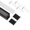 LEDTM® RECESS-PROFILE 70818-3M Προφίλ Αλουμινίου - Βάση & Ψύκτρα Ταινίας LED με Λευκό Γαλακτερό Κάλυμμα - Χωνευτή Χρήση - Πατητό Κάλυμμα - Μαύρο - 3 Μέτρα - Μ300 x Π7.5 x Υ7cm - Image 3