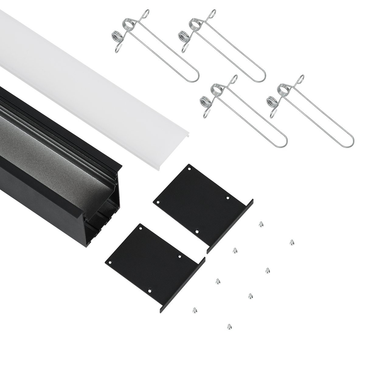 LEDTM® RECESS-PROFILE 70818-3M Προφίλ Αλουμινίου - Βάση & Ψύκτρα Ταινίας LED με Λευκό Γαλακτερό Κάλυμμα - Χωνευτή Χρήση - Πατητό Κάλυμμα - Μαύρο - 3 Μέτρα - Μ300 x Π7.5 x Υ7cm - Image 3