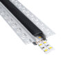 LEDTM® ALP-PLASTERIN GYPSO 70820-3M Χωνευτό Προφίλ Αλουμινίου Ειδικό για Γυψοσανίδα με Μαύρο Φιμέ Πατητό Κάλυμμα για Ταινίες LED IP20 - Ασημί & Μαύρο - Μ300 x Π6.7 x Υ1.4cm - Πακέτο 5 Τεμαχίων - Image 2
