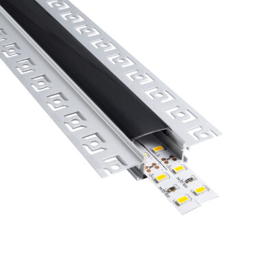 Alternative view of LEDTM® ALP-PLASTERIN GYPSO 70820-3M Χωνευτό Προφίλ Αλουμινίου Ειδικό για Γυψοσανίδα με Μαύρο Φιμέ Πατητό Κάλυμμα για Ταινίες LED IP20 - Ασημί & Μαύρο - Μ300 x Π6.7 x Υ1.4cm - Πακέτο 5 Τεμαχίων