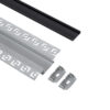LEDTM® ALP-PLASTERIN GYPSO 70820-3M Χωνευτό Προφίλ Αλουμινίου Ειδικό για Γυψοσανίδα με Μαύρο Φιμέ Πατητό Κάλυμμα για Ταινίες LED IP20 - Ασημί & Μαύρο - Μ300 x Π6.7 x Υ1.4cm - Πακέτο 5 Τεμαχίων - Image 3