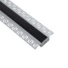 LEDTM® ALP-PLASTERIN GYPSO 70820-3M Χωνευτό Προφίλ Αλουμινίου Ειδικό για Γυψοσανίδα με Μαύρο Φιμέ Πατητό Κάλυμμα για Ταινίες LED IP20 - Ασημί & Μαύρο - Μ300 x Π6.7 x Υ1.4cm - Πακέτο 5 Τεμαχίων - Image 4