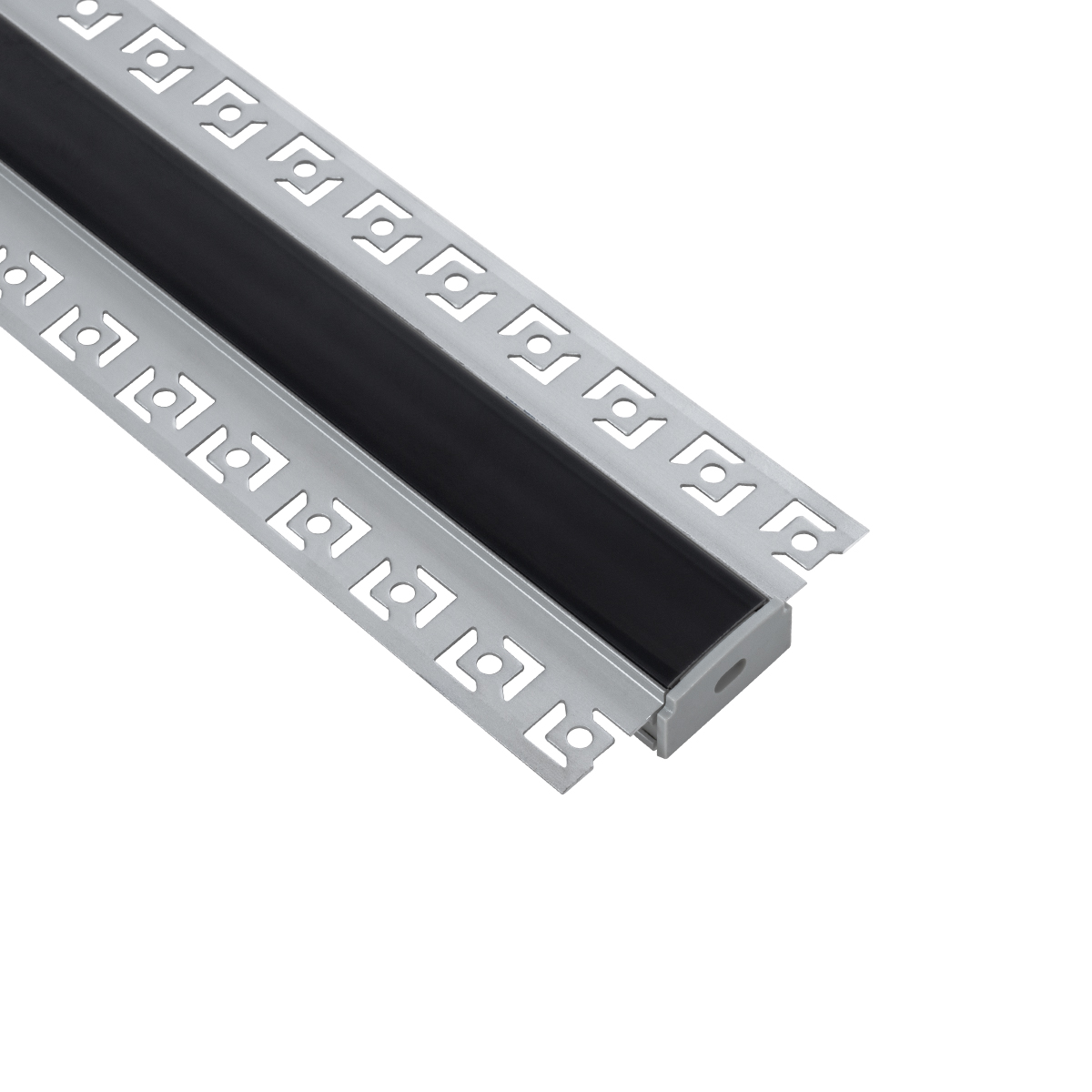 LEDTM® ALP-PLASTERIN GYPSO 70820-3M Χωνευτό Προφίλ Αλουμινίου Ειδικό για Γυψοσανίδα με Μαύρο Φιμέ Πατητό Κάλυμμα για Ταινίες LED IP20 - Ασημί & Μαύρο - Μ300 x Π6.7 x Υ1.4cm - Πακέτο 5 Τεμαχίων - Image 4