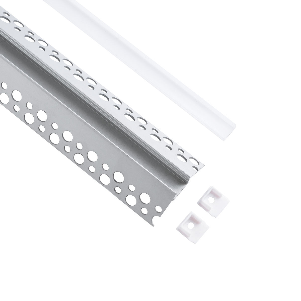 LEDTM® ALP-PLASTERIN GYPSO 70821-3M Χωνευτό Προφίλ Αλουμινίου Ειδικό για Εξωτερική Γωνία Γυψοσανίδας με Λευκό Γαλακτερό Πατητό Κάλυμμα για Ταινίες LED IP20 - Ασημί & Λευκό - Μ300 x Π4.5 x Υ2cm - Πακέτο 5 Τεμαχίων - Image 3