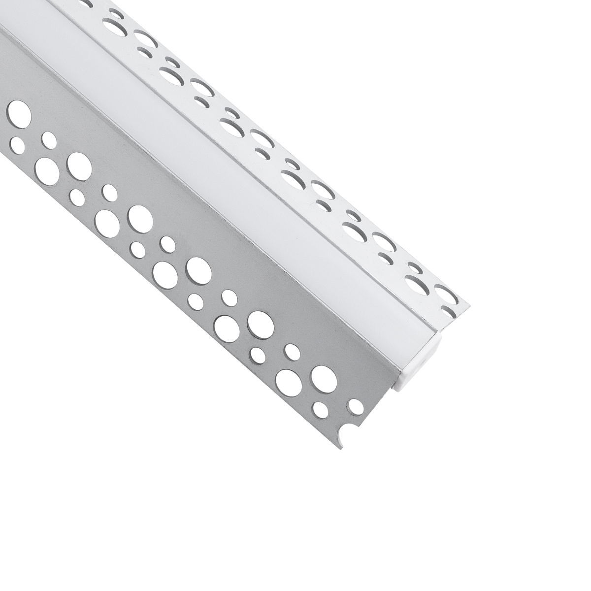 LEDTM® ALP-PLASTERIN GYPSO 70821-3M Χωνευτό Προφίλ Αλουμινίου Ειδικό για Εξωτερική Γωνία Γυψοσανίδας με Λευκό Γαλακτερό Πατητό Κάλυμμα για Ταινίες LED IP20 - Ασημί & Λευκό - Μ300 x Π4.5 x Υ2cm - Πακέτο 5 Τεμαχίων - Image 4
