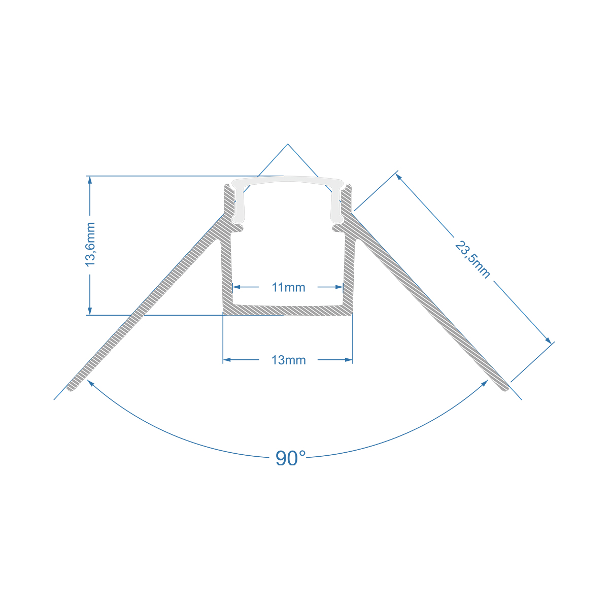 LEDTM® ALP-PLASTERIN GYPSO 70821-3M Χωνευτό Προφίλ Αλουμινίου Ειδικό για Εξωτερική Γωνία Γυψοσανίδας με Λευκό Γαλακτερό Πατητό Κάλυμμα για Ταινίες LED IP20 - Ασημί & Λευκό - Μ300 x Π4.5 x Υ2cm - Πακέτο 5 Τεμαχίων - Image 7
