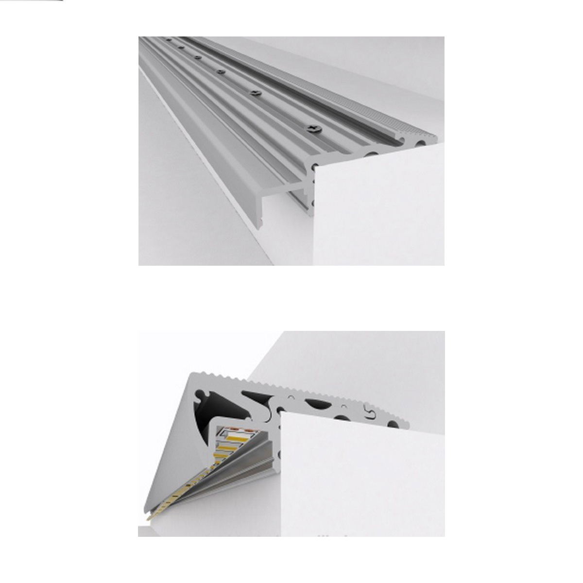 LEDTM® STAIR-PROFILE 70823-2M Προφίλ Αλουμινίου - Βάση & Ψύκτρα Ταινίας LED με Λευκό Γαλακτερό Κάλυμμα - Χρήση σε Σκαλοπάτια - Πατητό Κάλυμμα - Ασημί - 2 Μέτρα - Μ200 x Π6 x Υ2.1cm - Image 7
