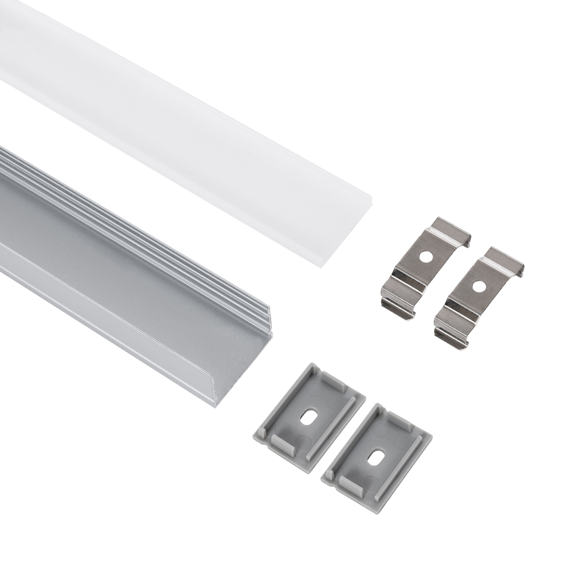 LEDTM® SURFACE-PROFILE 70824-3M Προφίλ Αλουμινίου - Βάση & Ψύκτρα Ταινίας LED με Λευκό Γαλακτερό Κάλυμμα - Επιφανειακή Χρήση - Πατητό Κάλυμμα - Ασημί - 3 Μέτρα - Πακέτο 5 Τεμαχίων - Μ300 x Π3 x Υ2cm - Image 3
