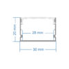 LEDTM® SURFACE-PROFILE 70824-3M Προφίλ Αλουμινίου - Βάση & Ψύκτρα Ταινίας LED με Λευκό Γαλακτερό Κάλυμμα - Επιφανειακή Χρήση - Πατητό Κάλυμμα - Ασημί - 3 Μέτρα - Πακέτο 5 Τεμαχίων - Μ300 x Π3 x Υ2cm - Image 8