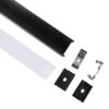 LEDTM® ALP-LINEAR VEXTA 70825-3M Επιφανειακό Προφίλ Αλουμινίου με Λευκό Γαλακτερό Πατητό Κάλυμμα για Ταινίες LED IP20 - Μαύρο & Λευκό - Μ300 x Π3 x Υ2cm - Πακέτο 5 Τεμαχίων - Image 3