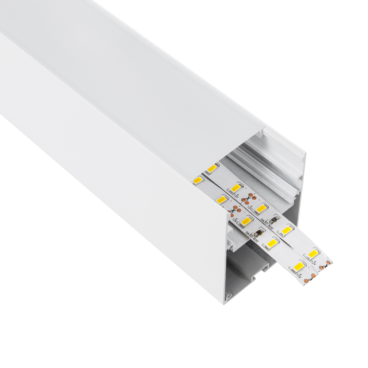 LEDTM® SURFACEPENDANT-PROFILE 70827-1M Προφίλ Αλουμινίου - Βάση & Ψύκτρα Ταινίας LED με Λευκό Γαλακτερό Κάλυμμα - Επιφανειακή & Κρεμαστή Χρήση - Πατητό Κάλυμμα - Λευκό - 1 Μέτρο - Μ100 x Π5 x Υ7cm - Image 4