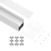 LEDTM® SURFACEPENDANT-PROFILE 70827-3M Προφίλ Αλουμινίου - Βάση & Ψύκτρα Ταινίας LED με Λευκό Γαλακτερό Κάλυμμα - Επιφανειακή & Κρεμαστή Χρήση - Πατητό Κάλυμμα - Λευκό - 3 Μέτρα - Μ300 x Π5 x Υ7cm - Image 3