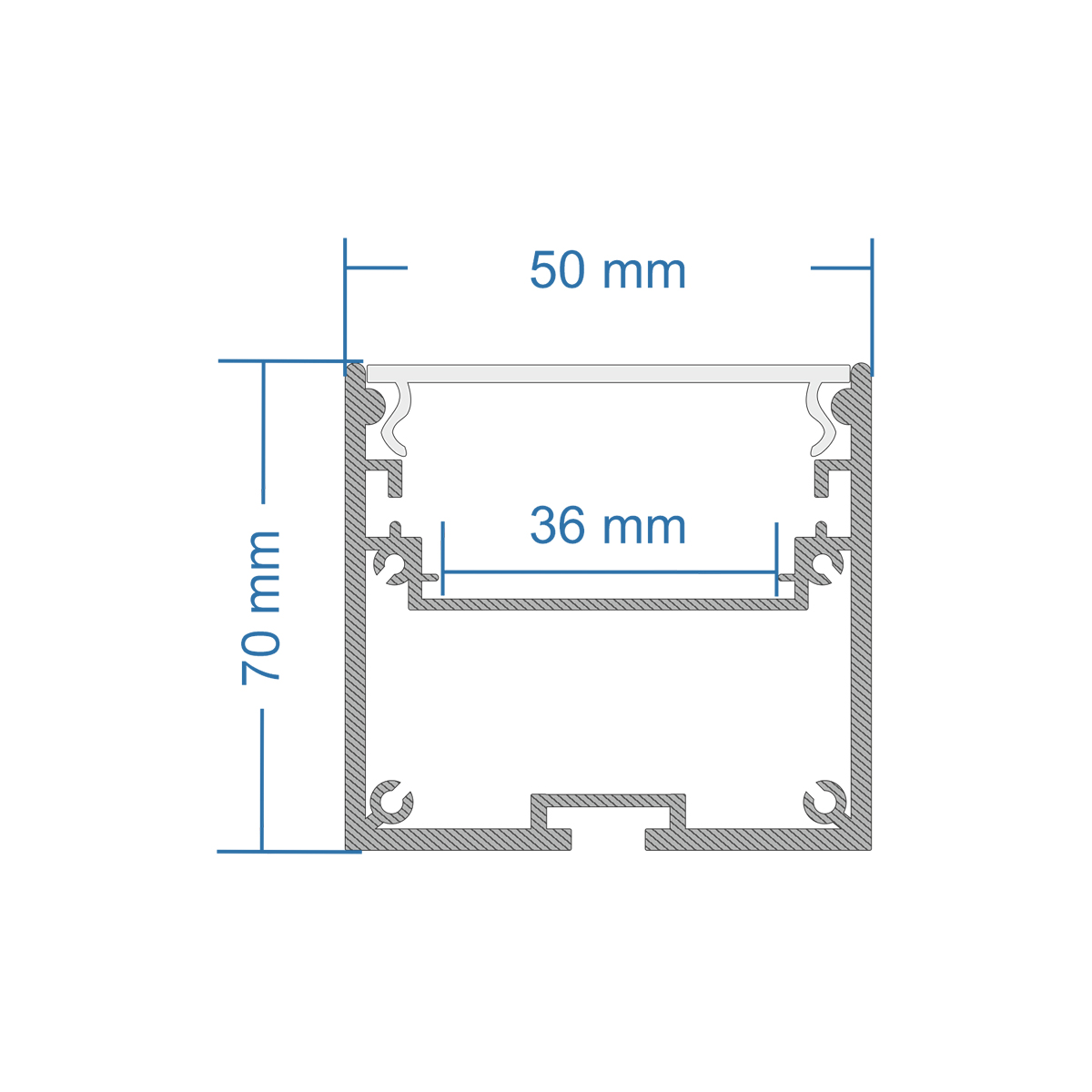 LEDTM® SURFACEPENDANT-PROFILE 70828-1M Προφίλ Αλουμινίου - Βάση & Ψύκτρα Ταινίας LED με Λευκό Γαλακτερό Κάλυμμα - Επιφανειακή & Κρεμαστή Χρήση - Πατητό Κάλυμμα - Μαύρο - 1 Μέτρο - Μ100 x Π5 x Υ7cm - Image 8