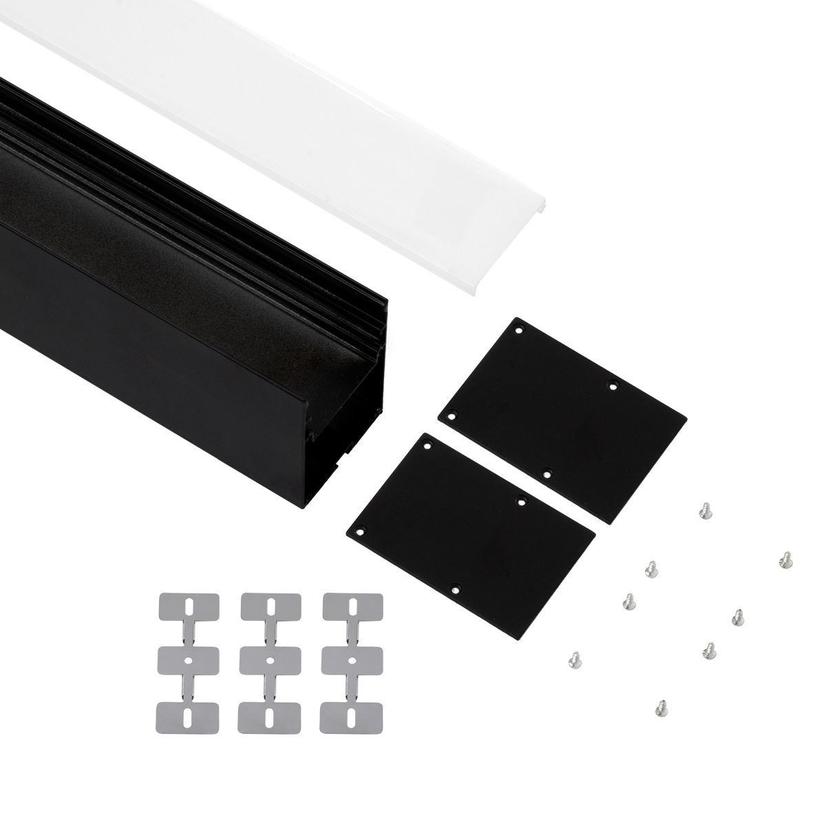 LEDTM® ALP-LINEAR VERTEX 70828-3M Επιφανειακό Προφίλ Αλουμινίου με Λευκό Γαλακτερό Πατητό Κάλυμμα για Ταινίες LED IP20 - Μαύρο & Λευκό - Μ300 x Π5 x Υ7cm - Image 3