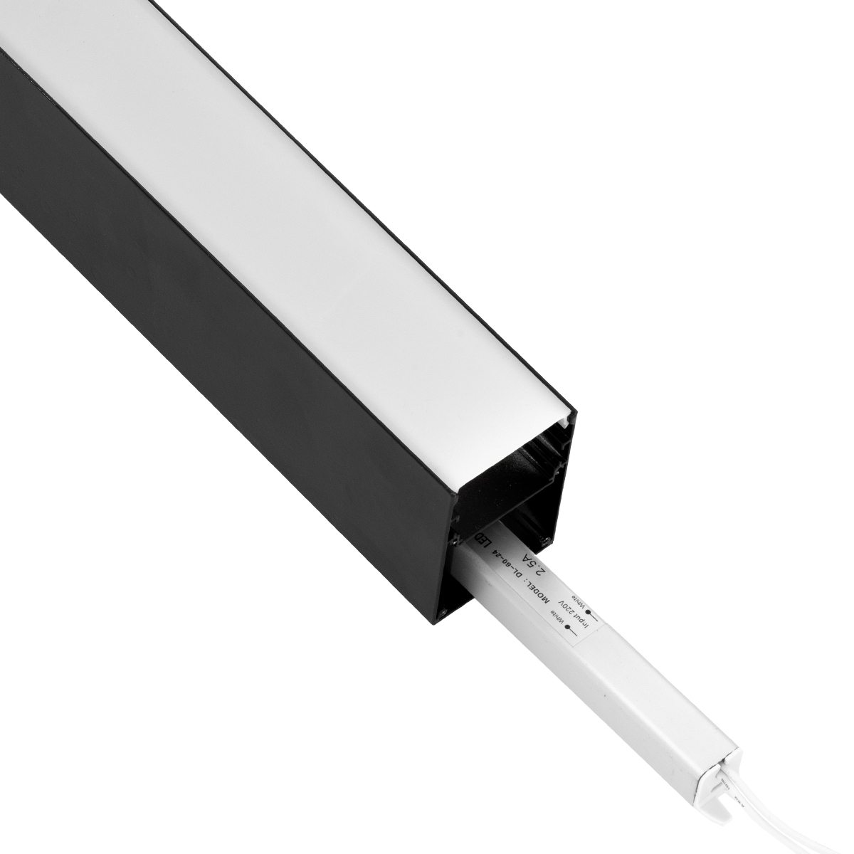 LEDTM® ALP-LINEAR VERTEX 70828-3M Επιφανειακό Προφίλ Αλουμινίου με Λευκό Γαλακτερό Πατητό Κάλυμμα για Ταινίες LED IP20 - Μαύρο & Λευκό - Μ300 x Π5 x Υ7cm - Image 6