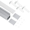 LEDTM® RECESS-PROFILE 70829-3M Προφίλ Αλουμινίου - Βάση & Ψύκτρα Ταινίας LED με Λευκό Γαλακτερό Κάλυμμα - Χωνευτή Χρήση - Πατητό Κάλυμμα - Ασημί - 3 Μέτρα - Μ300 x Π7.5 x Υ7cm - Image 3