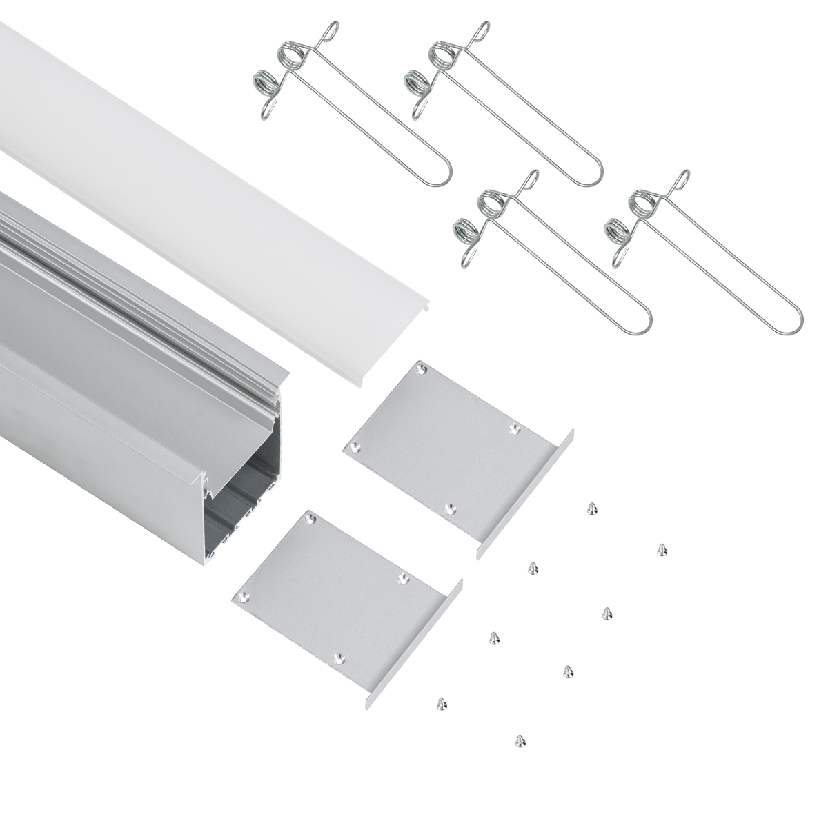 LEDTM® RECESS-PROFILE 70829-3M Προφίλ Αλουμινίου - Βάση & Ψύκτρα Ταινίας LED με Λευκό Γαλακτερό Κάλυμμα - Χωνευτή Χρήση - Πατητό Κάλυμμα - Ασημί - 3 Μέτρα - Μ300 x Π7.5 x Υ7cm - Image 3