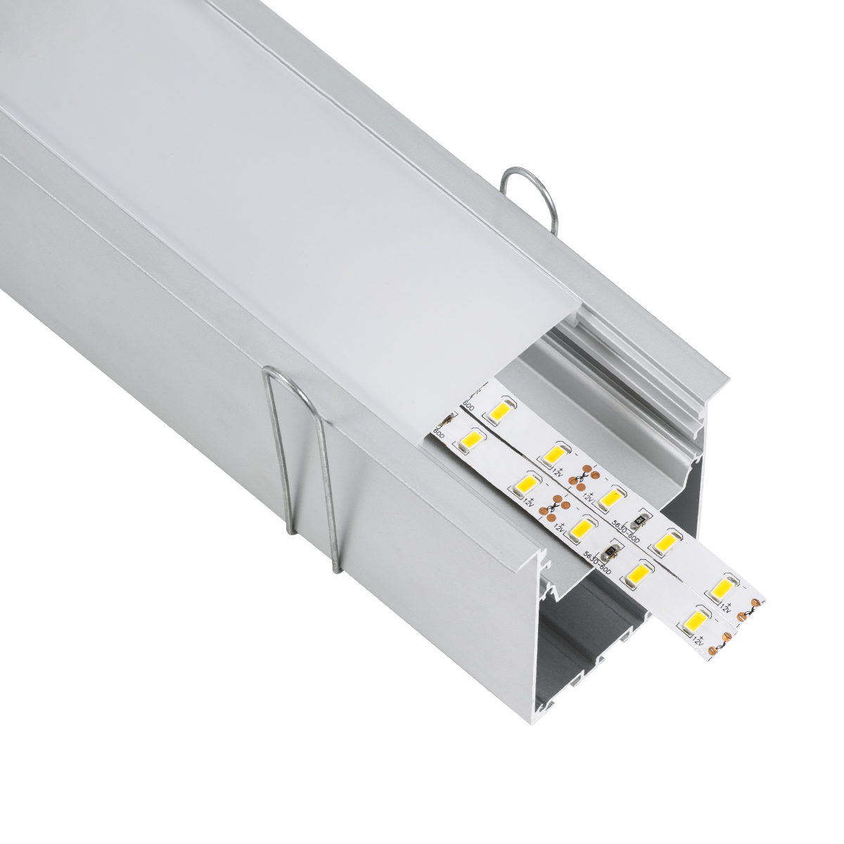 LEDTM® RECESS-PROFILE 70829-3M Προφίλ Αλουμινίου - Βάση & Ψύκτρα Ταινίας LED με Λευκό Γαλακτερό Κάλυμμα - Χωνευτή Χρήση - Πατητό Κάλυμμα - Ασημί - 3 Μέτρα - Μ300 x Π7.5 x Υ7cm - Image 4