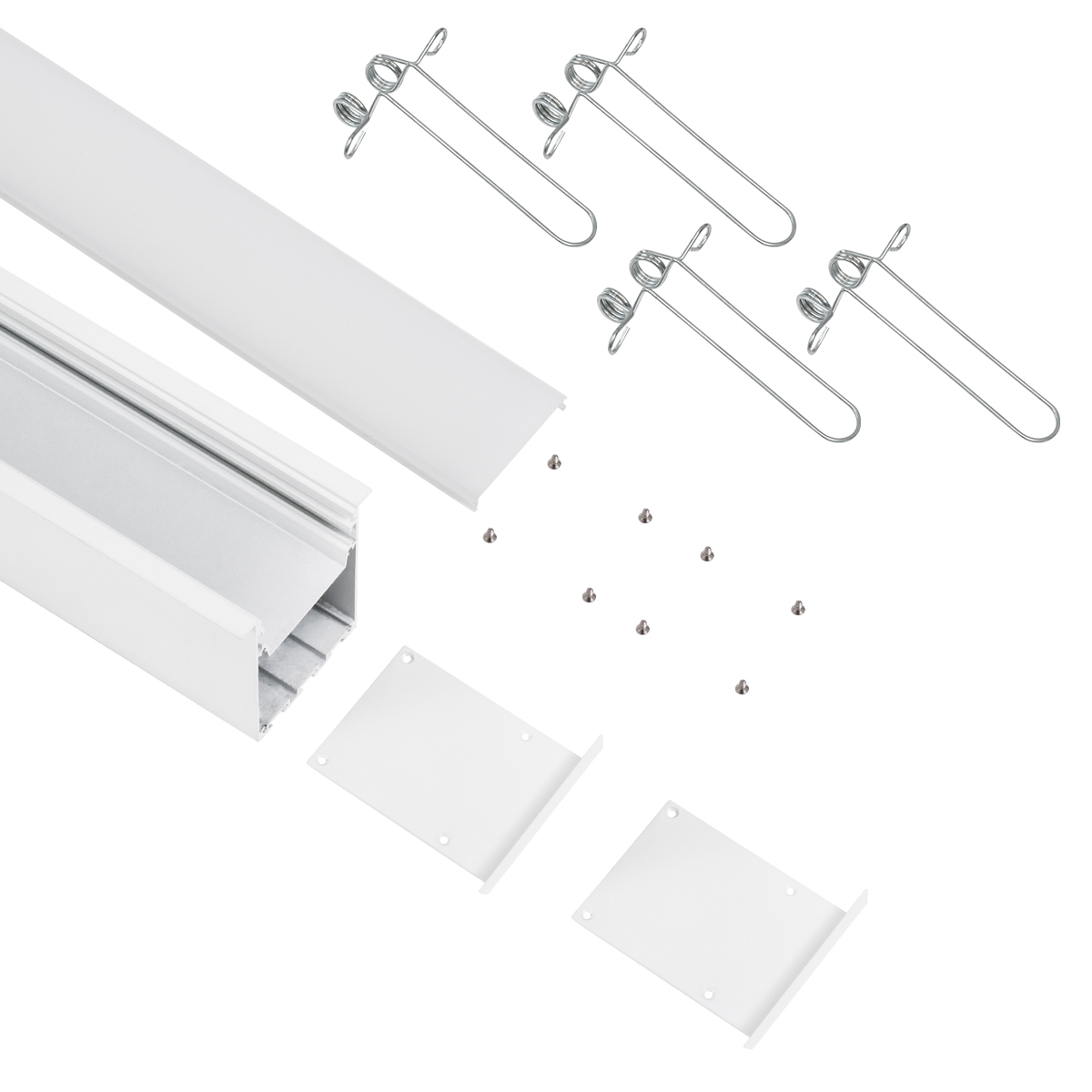 LEDTM® RECESS-PROFILE 70833-1M Προφίλ Αλουμινίου - Βάση & Ψύκτρα Ταινίας LED με Λευκό Γαλακτερό Κάλυμμα - Χωνευτή Χρήση - Πατητό Κάλυμμα - Λευκό - 1 Μέτρο - Μ100 x Π7.5 x Υ7cm - Image 3