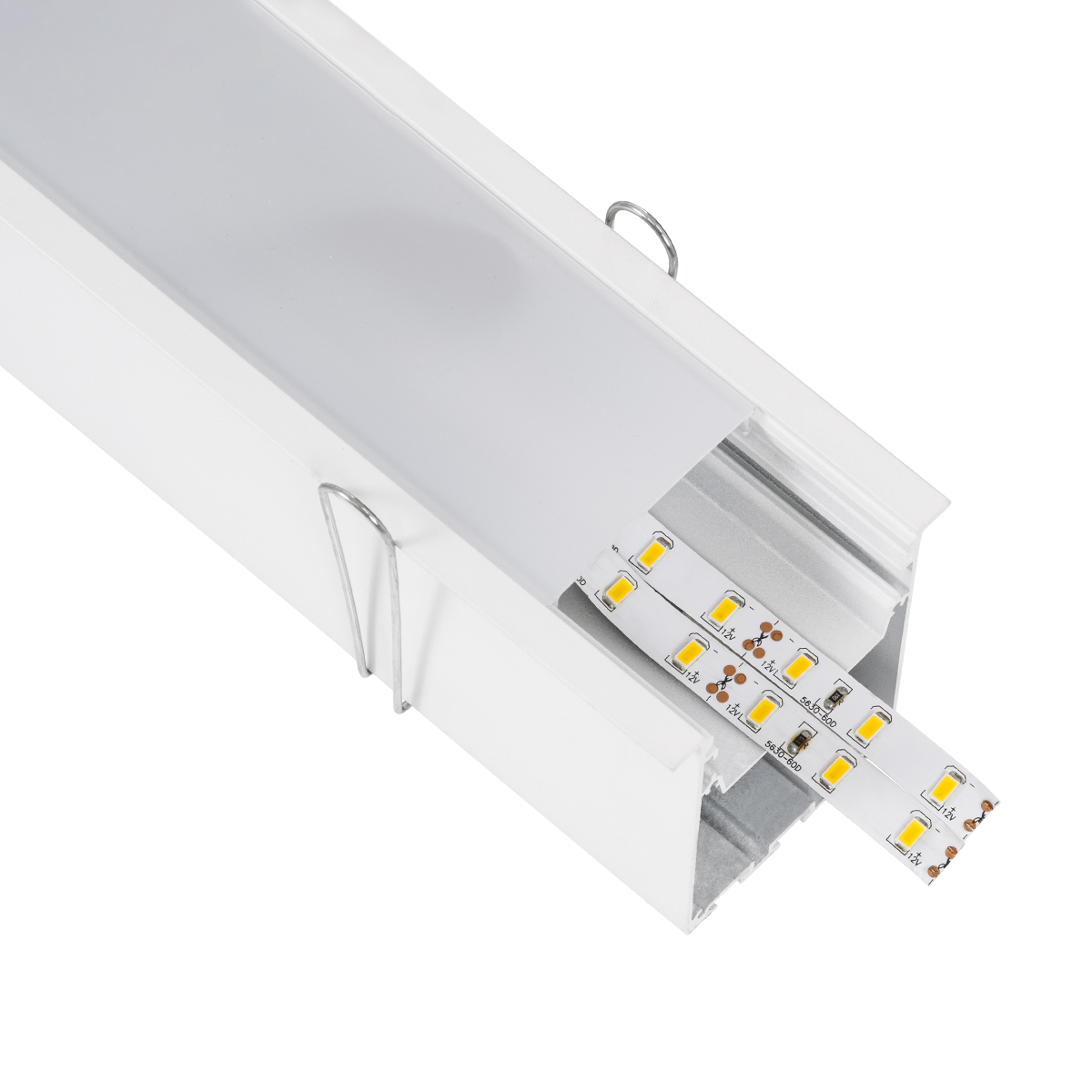 LEDTM® RECESS-PROFILE 70833-1M Προφίλ Αλουμινίου - Βάση & Ψύκτρα Ταινίας LED με Λευκό Γαλακτερό Κάλυμμα - Χωνευτή Χρήση - Πατητό Κάλυμμα - Λευκό - 1 Μέτρο - Μ100 x Π7.5 x Υ7cm - Image 4