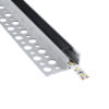 LEDTM® ALP-PLASTERIN GYPSO 70835-3M Χωνευτό Τερματικό Προφίλ Αλουμινίου Ειδικό για Γυψοσανίδα με Μαύρο Φιμέ Πατητό Κάλυμμα για Ταινίες LED IP20 - Ασημί & Μαύρο - Μ300 x Π3.1 x Υ1.3cm - Πακέτο 5 Τεμαχίων - Image 2