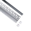 LEDTM® ALP-PLASTERIN GYPSO 70837-3M Χωνευτό Προφίλ Αλουμινίου Ειδικό για Εσωτερική Γωνία Γυψοσανίδας με Μαύρο Φιμέ Πατητό Κάλυμμα για Ταινίες LED IP20 - Ασημί & Μαύρο - Μ300 x Π3.1 x Υ1.3cm - Πακέτο 5 Τεμαχίων - Image 3