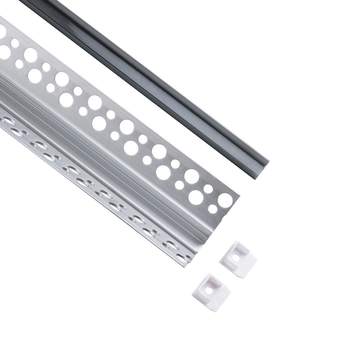 LEDTM® ALP-PLASTERIN GYPSO 70837-3M Χωνευτό Προφίλ Αλουμινίου Ειδικό για Εσωτερική Γωνία Γυψοσανίδας με Μαύρο Φιμέ Πατητό Κάλυμμα για Ταινίες LED IP20 - Ασημί & Μαύρο - Μ300 x Π3.1 x Υ1.3cm - Πακέτο 5 Τεμαχίων - Image 3