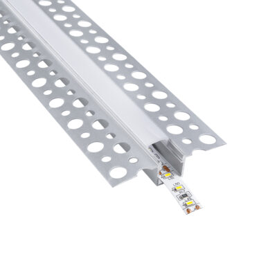 Alternative view of LEDTM® ALP-PLASTERIN GYPSO 70838-3M Χωνευτό Προφίλ Αλουμινίου Ειδικό για Γυψοσανίδα με Λευκό Γαλακτερό Πατητό Κάλυμμα για Ταινίες LED IP20 - Ασημί & Λευκό - Μ300 x Π5.6 x Υ1.5cm - Πακέτο 5 Τεμαχίων