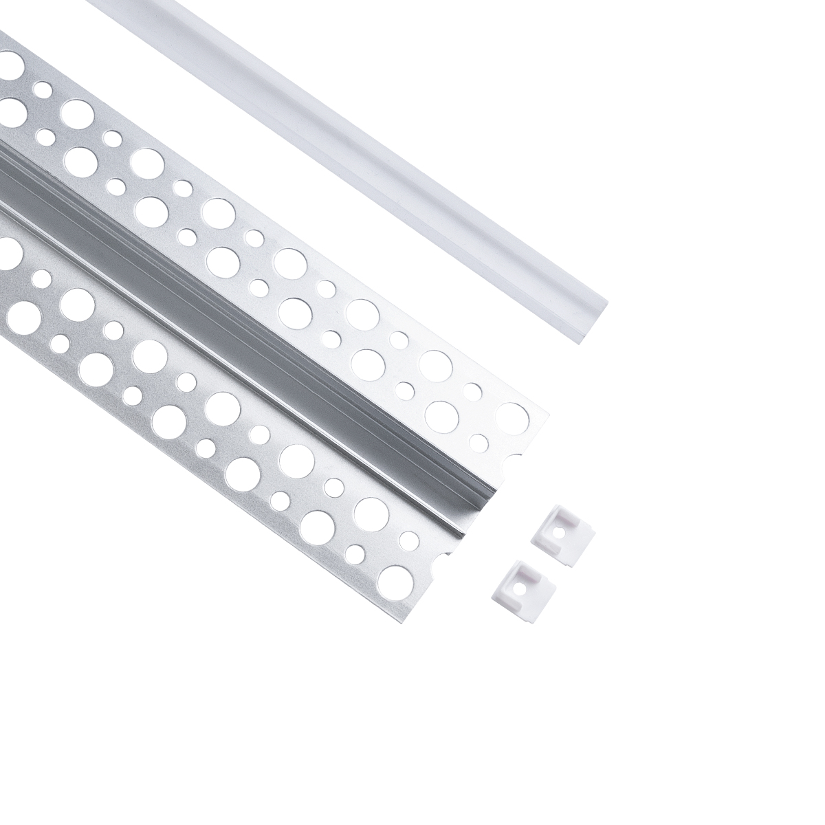 LEDTM® ALP-PLASTERIN GYPSO 70838-3M Χωνευτό Προφίλ Αλουμινίου Ειδικό για Γυψοσανίδα με Λευκό Γαλακτερό Πατητό Κάλυμμα για Ταινίες LED IP20 - Ασημί & Λευκό - Μ300 x Π5.6 x Υ1.5cm - Πακέτο 5 Τεμαχίων - Image 3