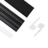 LEDTM® ALP-STEP-GRIP STAIR 70841-3M Επιφανειακό Προφίλ Αλουμινίου Ειδικό για Φωτισμό Σκαλοπατιού με Λευκό Γαλακτερό Πατητό Κάλυμμα για Ταινίες LED IP20 - Μαύρο & Λευκό - Μ300 x Π6 x Υ2.1cm - Image 3