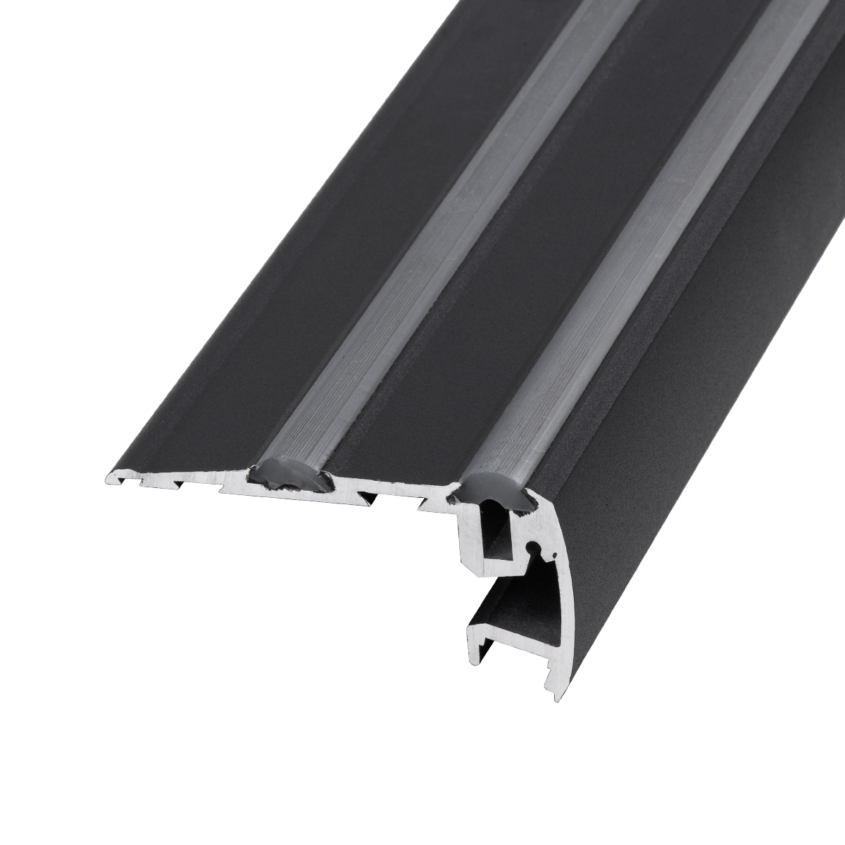 LEDTM® STAIR-PROFILE 70843-3M Προφίλ Αλουμινίου - Βάση & Ψύκτρα Ταινίας LED με Μαύρο Φιμέ Κάλυμμα - Χρήση σε Σκαλοπάτια - Πατητό Κάλυμμα - Μαύρο - 3 Μέτρα - Μ300 x Π8 x Υ3.2cm - Image 6