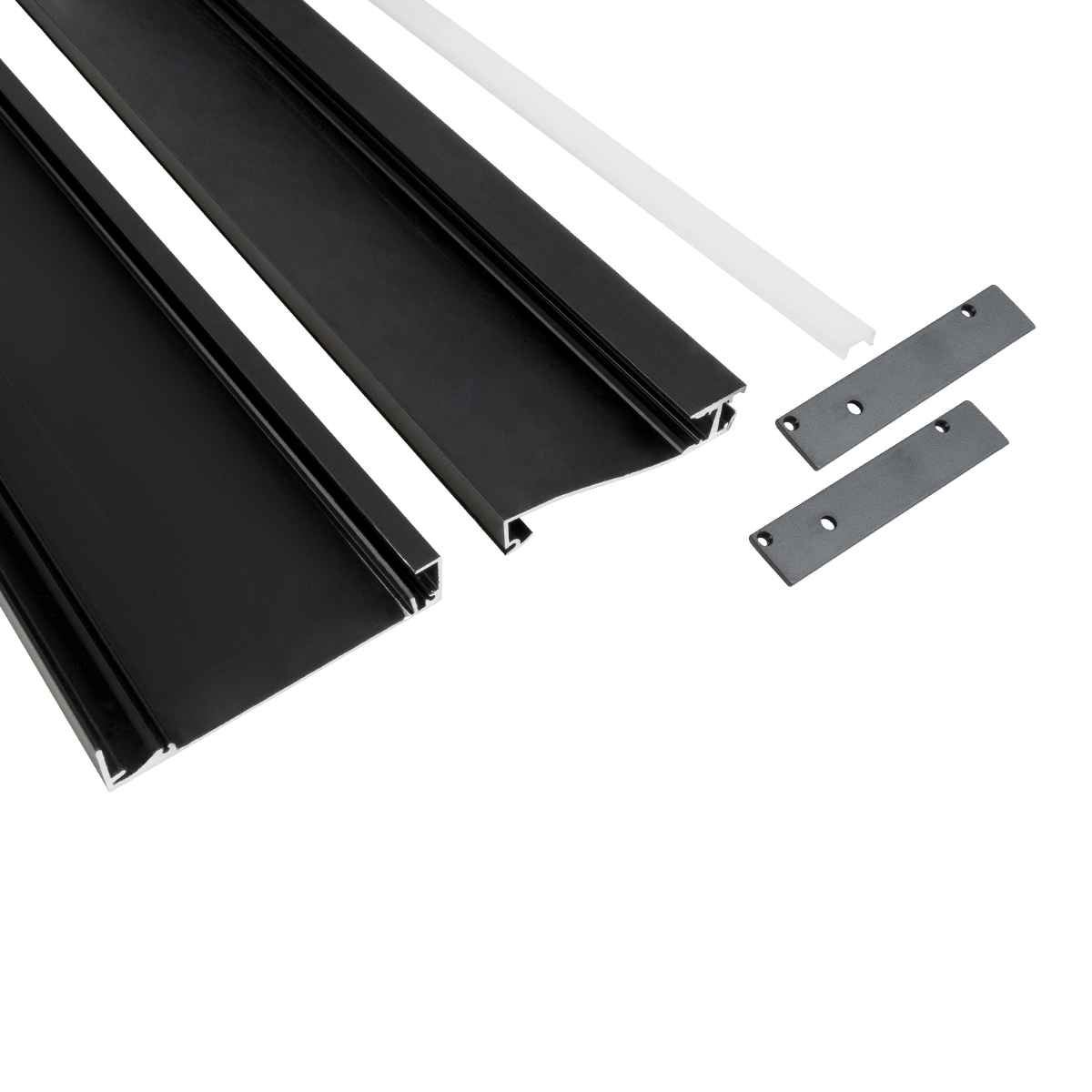 LEDTM® SKIRTINGBOARD-PROFILE 70852-3M Προφίλ Αλουμινίου - Βάση & Ψύκτρα Ταινίας LED με Λευκό Γαλακτερό Κάλυμμα - Επιφανειακή Χρήση για Περβάζι - Πατητό Κάλυμμα - Μαύρο - 3 Μέτρα - Μ300 x Π1.6 x Υ8cm - Image 3