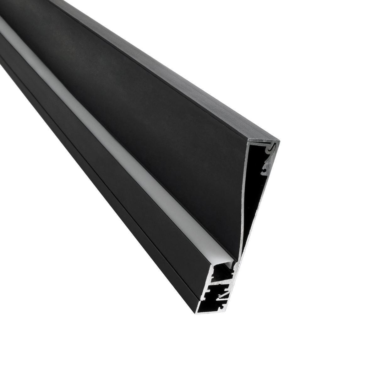 LEDTM® SKIRTINGBOARD-PROFILE 70852-3M Προφίλ Αλουμινίου - Βάση & Ψύκτρα Ταινίας LED με Λευκό Γαλακτερό Κάλυμμα - Επιφανειακή Χρήση για Περβάζι - Πατητό Κάλυμμα - Μαύρο - 3 Μέτρα - Μ300 x Π1.6 x Υ8cm - Image 6