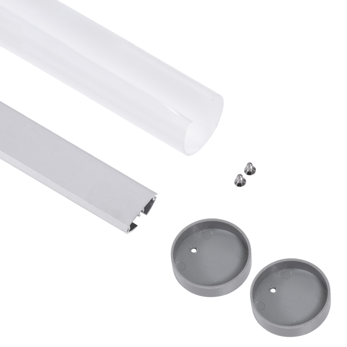 LEDTM® ALP-ROUND TUBIT 70853-3M Επιφανειακό & Κρεμαστό Προφίλ Αλουμινίου με Λευκό Γαλακτερό Πατητό Κάλυμμα για Ταινίες LED IP20 - Ασημί & Λευκό - Μ300 x Π3 x Υ3cm - Image 3