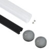 LEDTM® ALP-ROUND TUBIT 70854-1M Επιφανειακό & Κρεμαστό Προφίλ Αλουμινίου με Λευκό Γαλακτερό Πατητό Κάλυμμα για Ταινίες LED IP20 - Μαύρο & Λευκό - Μ100 x Π3 x Υ3cm - Image 3