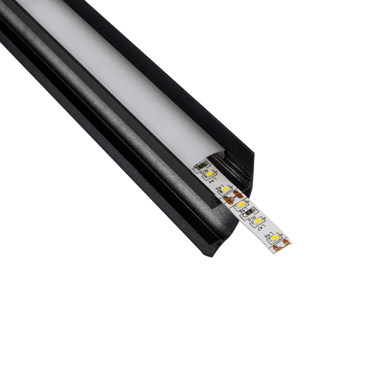LEDTM® SURFACE-PROFILE 70859-3M Προφίλ Αλουμινίου - Βάση & Ψύκτρα Ταινίας LED με Λευκό Γαλακτερό Κάλυμμα - Επιφανειακή Χρήση Δημιουργίας Κρυφού Φωτισμού - Πατητό Κάλυμμα - Μαύρο - 3 Μέτρα - Πακέτο 5 Τεμαχίων - Μ300 x Π1.7 x Υ4.2cm - Image 2