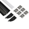 LEDTM® SURFACE-PROFILE 70859-3M Προφίλ Αλουμινίου - Βάση & Ψύκτρα Ταινίας LED με Λευκό Γαλακτερό Κάλυμμα - Επιφανειακή Χρήση Δημιουργίας Κρυφού Φωτισμού - Πατητό Κάλυμμα - Μαύρο - 3 Μέτρα - Πακέτο 5 Τεμαχίων - Μ300 x Π1.7 x Υ4.2cm - Image 3