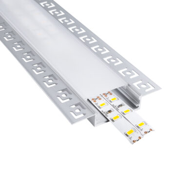 Alternative view of LEDTM® ALP-PLASTERIN GYPSO 70861-3M Χωνευτό Προφίλ Αλουμινίου Ειδικό για Γυψοσανίδα με Λευκό Γαλακτερό Πατητό Κάλυμμα για Ταινίες LED IP20 - Ασημί & Λευκό - Μ300 x Π7.8 x Υ1.4cm - Πακέτο 5 Τεμαχίων