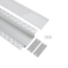 LEDTM® ALP-PLASTERIN GYPSO 70862-3M Χωνευτό Προφίλ Αλουμινίου Ειδικό για Γυψοσανίδα με Λευκό Γαλακτερό Πατητό Κάλυμμα για Ταινίες LED IP20 - Ασημί & Λευκό - Μ300 x Π8.8 x Υ2cm - Πακέτο 5 Τεμαχίων - Image 3