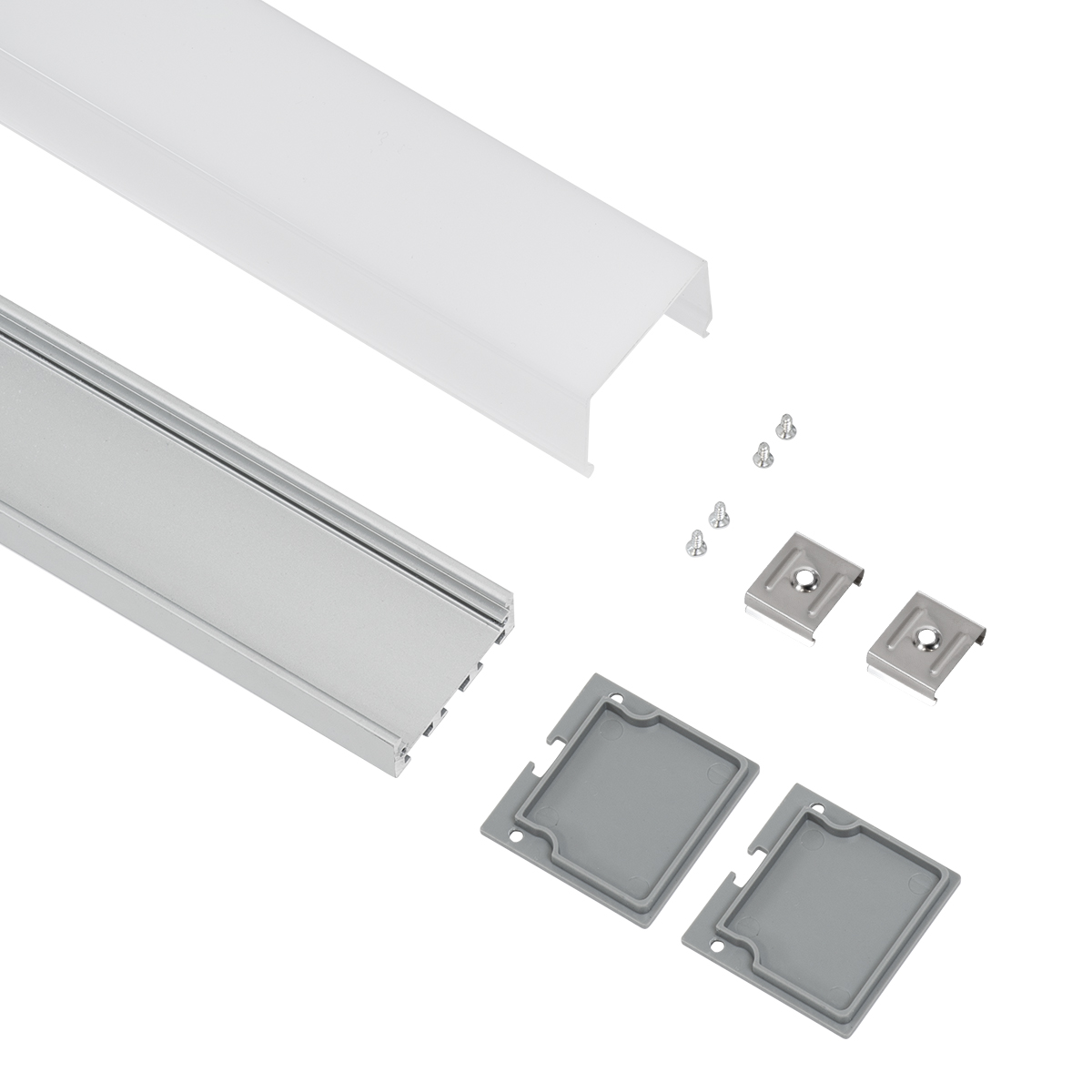LEDTM® SURFACEPENDANT-PROFILE 70864-1M Προφίλ Αλουμινίου - Βάση & Ψύκτρα Ταινίας LED με Λευκό Γαλακτερό Κάλυμμα - Επιφανειακή & Κρεμαστή Χρήση - Πατητό Κάλυμμα - Ασημί - 1 Μέτρο - Μ100 x Π4.5 x Υ4.2cm - Image 3