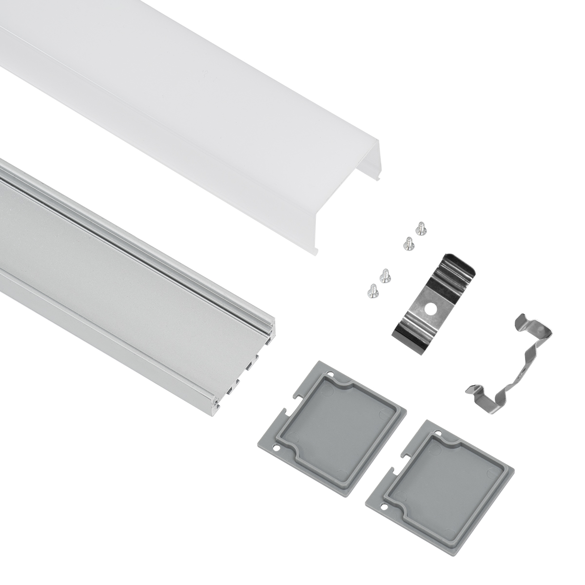 LEDTM® SURFACEPENDANT-PROFILE 70864-3M Προφίλ Αλουμινίου - Βάση & Ψύκτρα Ταινίας LED με Λευκό Γαλακτερό Κάλυμμα - Επιφανειακή & Κρεμαστή Χρήση - Πατητό Κάλυμμα - Ασημί - 3 Μέτρα - Μ300 x Π4.5 x Υ4.2cm - Image 3