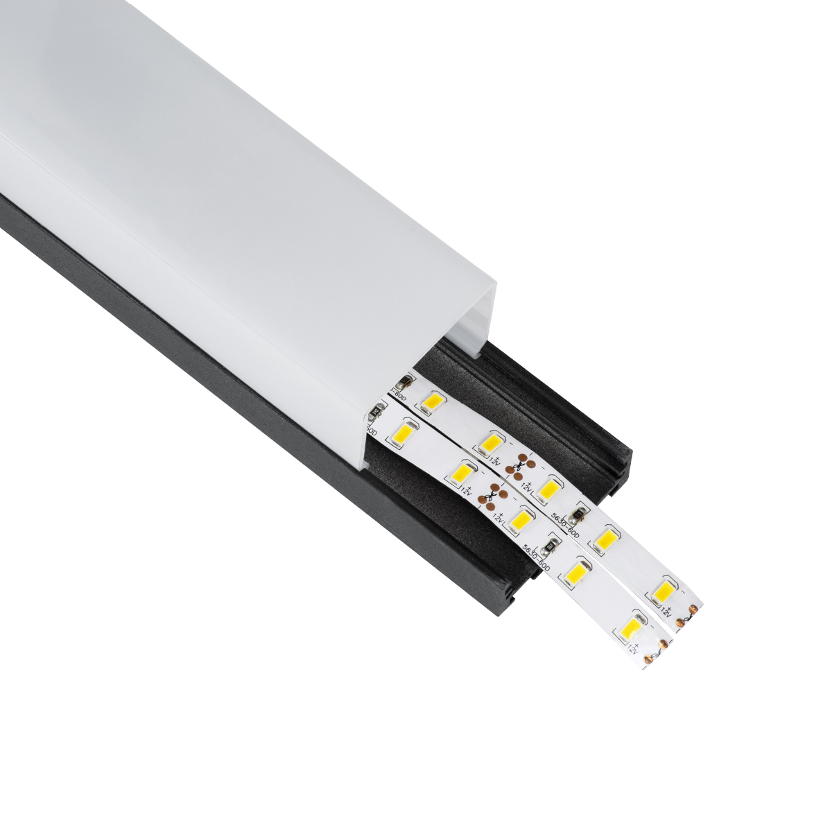 LEDTM® SURFACEPENDANT-PROFILE 70866-1M Προφίλ Αλουμινίου - Βάση & Ψύκτρα Ταινίας LED με Λευκό Γαλακτερό Κάλυμμα - Επιφανειακή & Κρεμαστή Χρήση - Πατητό Κάλυμμα - Μαύρο - 1 Μέτρο - Μ100 x Π4.5 x Υ4.2cm - Image 2