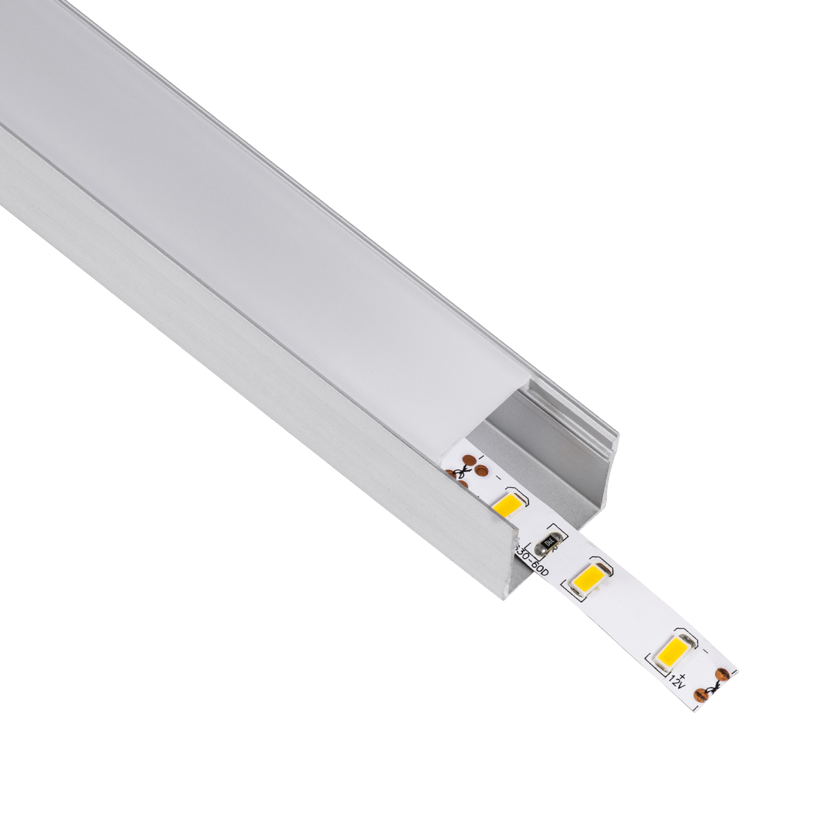 LEDTM® ALP-LINEAR LIGHTLINE 70867- 3M Επιφανειακό Προφίλ Αλουμινίου με Λευκό Γαλακτερό Πατητό Κάλυμμα για Ταινίες LED IP20 - Ασημί & Λευκό - Πακέτο 5 Τεμαχίων - Μ300 x Π2.3 x Υ2cm - Image 2