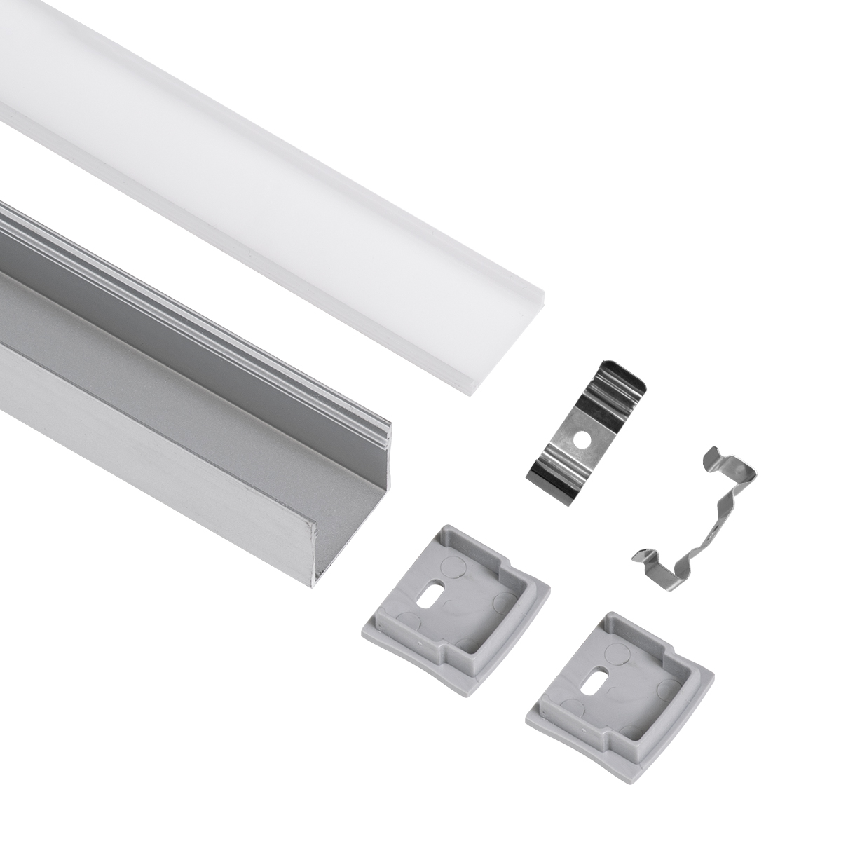 LEDTM® ALP-LINEAR LIGHTLINE 70867- 3M Επιφανειακό Προφίλ Αλουμινίου με Λευκό Γαλακτερό Πατητό Κάλυμμα για Ταινίες LED IP20 - Ασημί & Λευκό - Πακέτο 5 Τεμαχίων - Μ300 x Π2.3 x Υ2cm - Image 3
